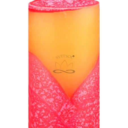 Válec malý oranžový zdobení kruhy