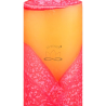 Orange Stumpenkerze mit Bogendekor - Handgemacht